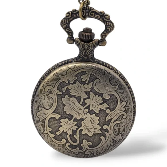 Butterfly Pocket Watch NEW Necklace Insect Wings Fly Gift Monarch - Picture 3 of 7